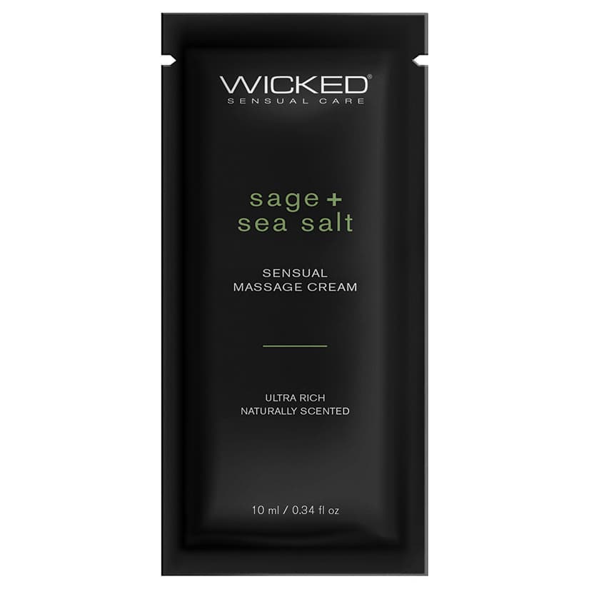 Wicked Sensual Care Sensual Massage Cream-Sage + Sea Salt Scented 10ml Foil